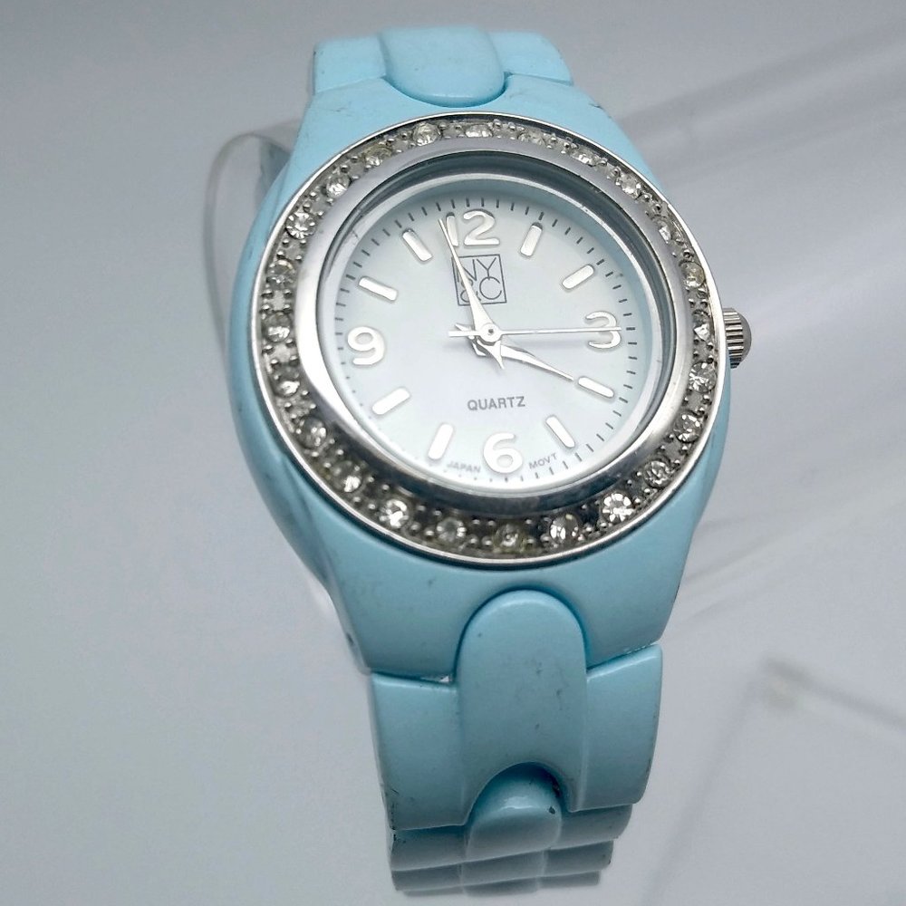 NY & Company Watch Baby Blue Band With Rhinestones